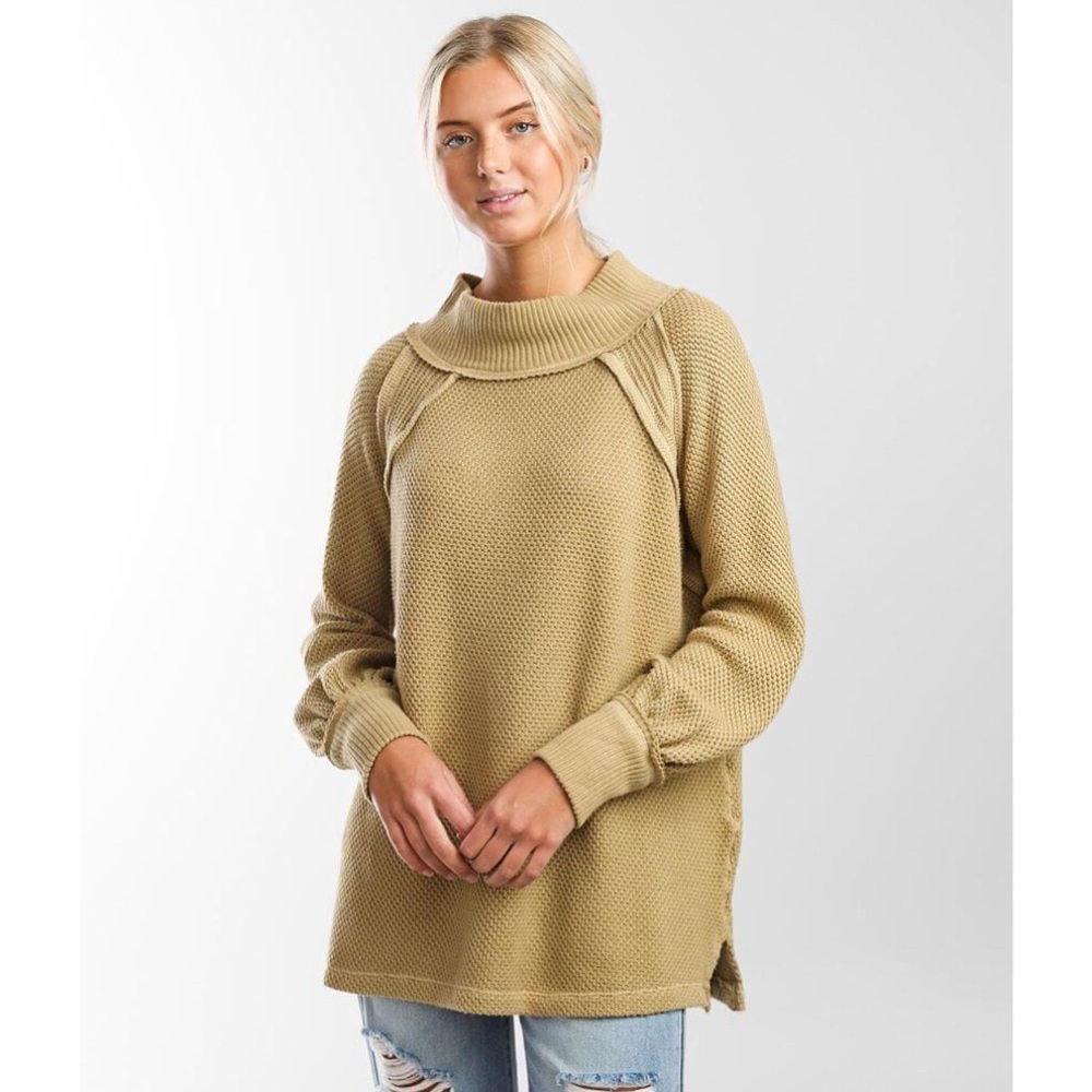 NWT FREE PEOPLE WE THE FREE SHE’S A KEEPER SWEATER TOP in WINTER WHEAT - Large